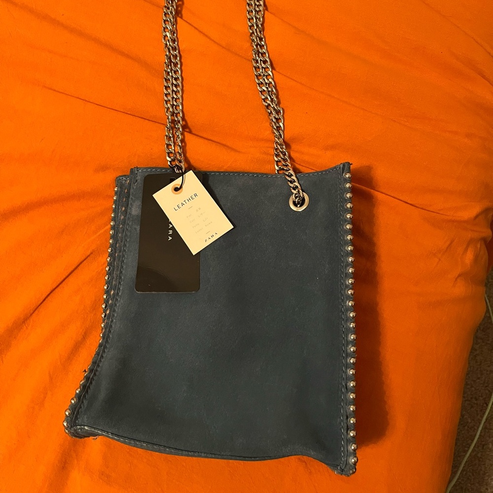 Zara leather purse with silver details